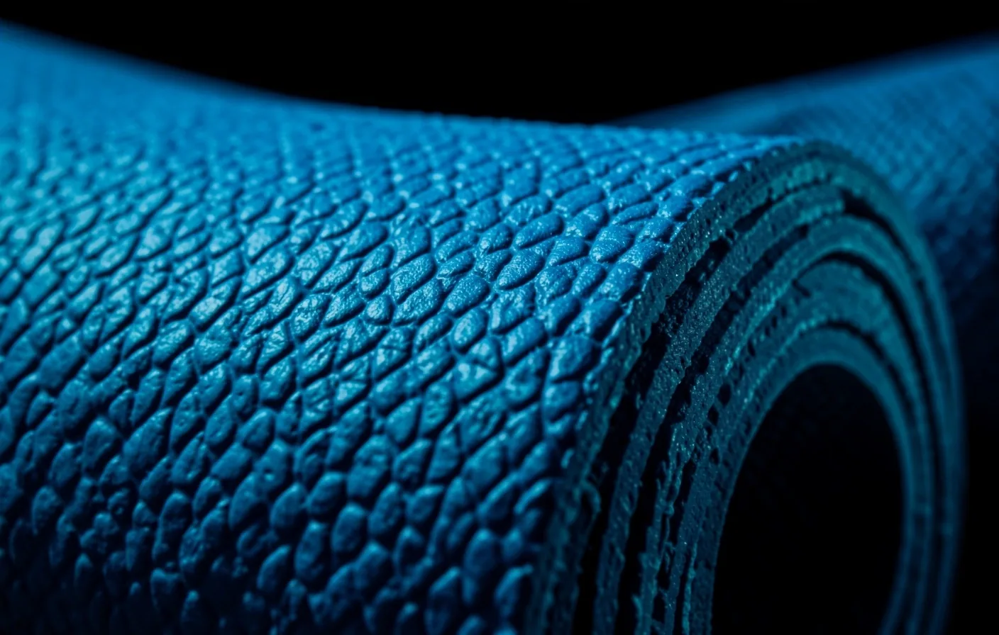 Close-up of a textured yoga mat surface