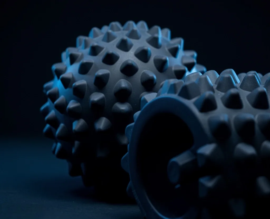 Foam roller product macro showing textured surface detail